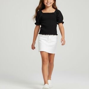 * Art Class Black Eyelet Smocked Top Size 8